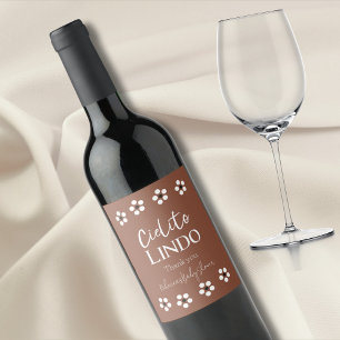 Cielito Lindo Talavera Mexican Fiesta Baby Shower Vinflaska Etikett