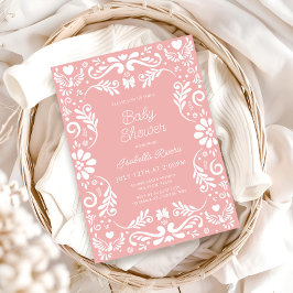 Cielito Lindo Talavera Mexican Girl Baby Shower Inbjudningar