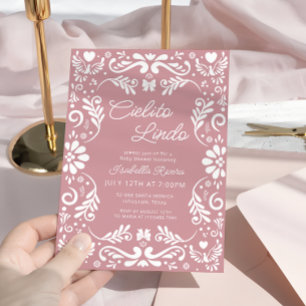 Cielito Lindo Talavera Mexican Girl Baby Shower Inbjudningar