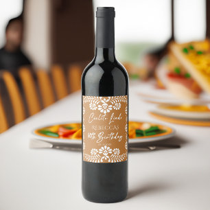 Cielito lindo terracotta Mexican 60-årsdagen Vinflaska Etikett