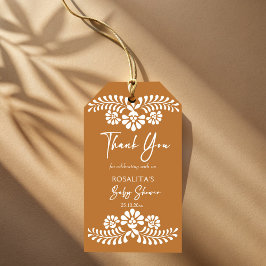Cielito lindo terracotta Mexikanska babyduschen Presentetikett
