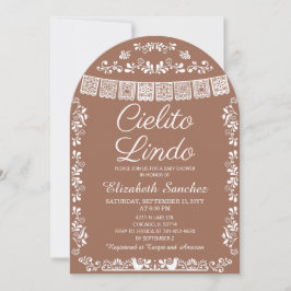 Cielito Lindo Terracotta Papel Picado Baby Shower Inbjudningar