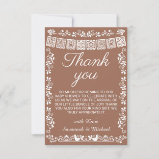 Cielito Lindo Terracotta Papel Picado Baby Shower Tack Kort