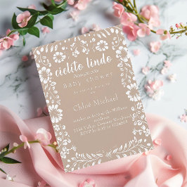 cielto lindo Papel picado babydusch Inbjudningar