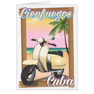 Cienfuegos City Cuban-reseaffisch Hälsningskort