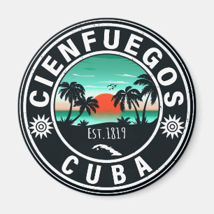 Cienfuegos Cuba Island Retro Sunset Souvenirs 60 Magnet