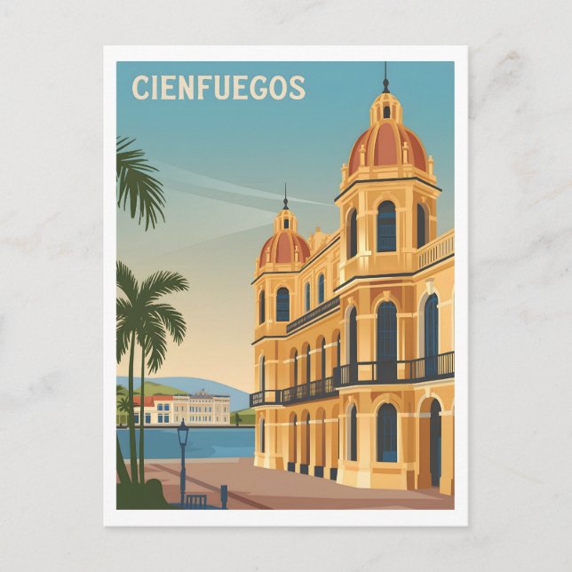 Cienfuegos Cuba Vintage Vykort (Framsida)