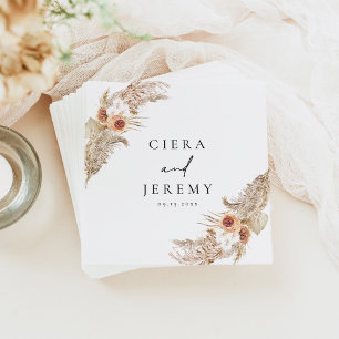 CIERA Bohemian Terracotta Pampas Bröllop Pappersservett