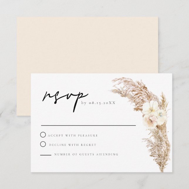 CIERA Boho Dry Pampas Grass OSA kort (Fram/baksida)