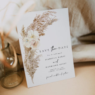 CIERA Boho Dry Pampas Grass Save Date Inbjudningar