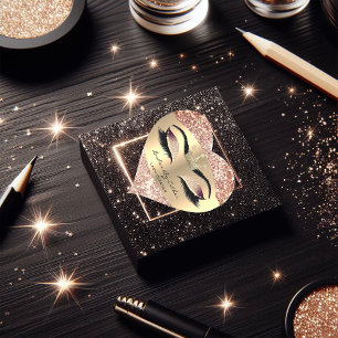 Cierra Glitter Guld Lash Krona Heart Makeup Hjärtformat Klistermärke