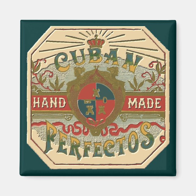 Cigar Ad for Cuban Perfectos Tobacco Label Magnet (Framsidan)