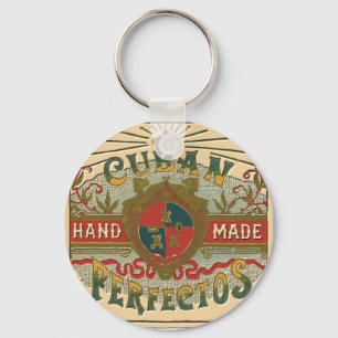 Cigar Ad for Cuban Perfectos Tobacco Label Nyckelring