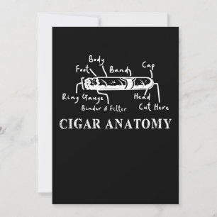 Cigar Anatomy Smoker Humidor Cutter Cigars Gift Inbjudningar