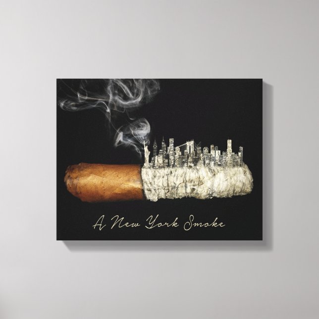 Cigar Art, New York City Poster, Cigar Print, Nyc Canvastryck (Framsida)