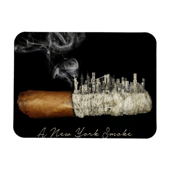 Cigar Art, New York City Poster, Cigar Print, Nyc Magnet (Horisontell)