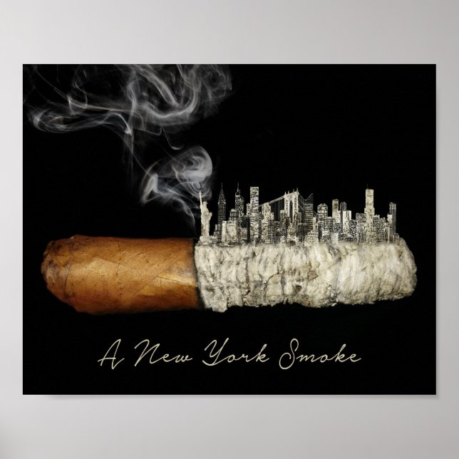 Cigar Art, New York City Poster, Cigar Print, Nyc Poster (Framsidan)