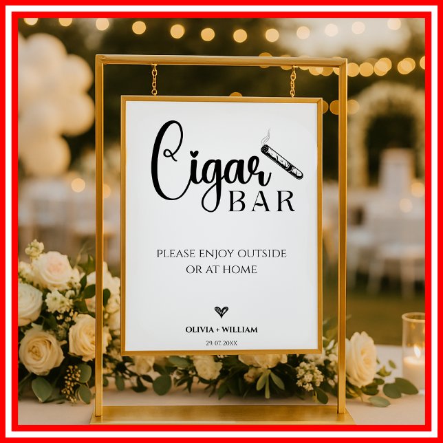 Cigar Bar Bröllopsbar Manus Skylt (Skapare uppladdad)