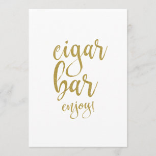Cigar Bar Guld Glitter Prisvärt Bröllopsskylt Inbjudningar