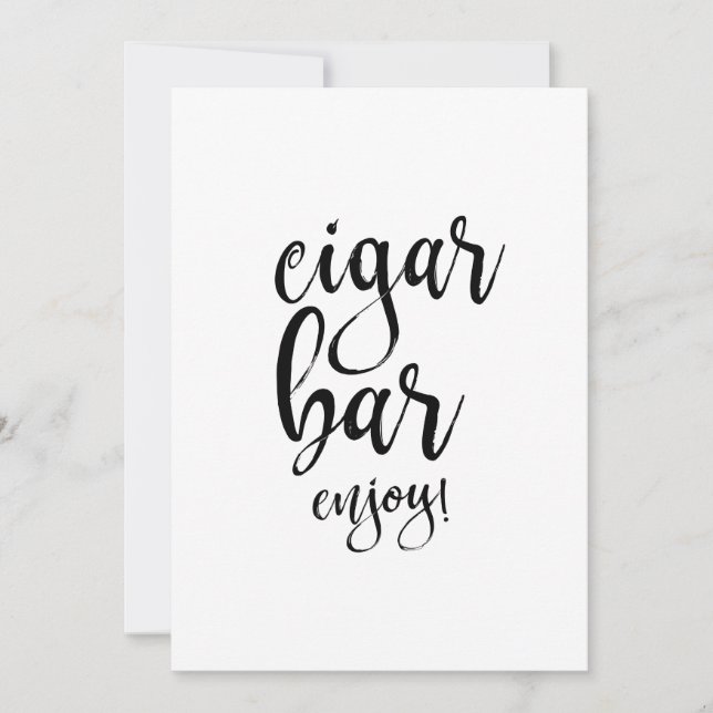 Cigar Bar Prisvärd Kalligrafi Bröllopsskylt (Framsida)
