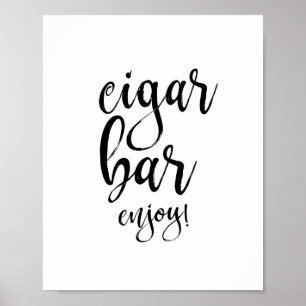 Cigar Bar Svart och Vitt 8x10 Bröllopsskylt Poster