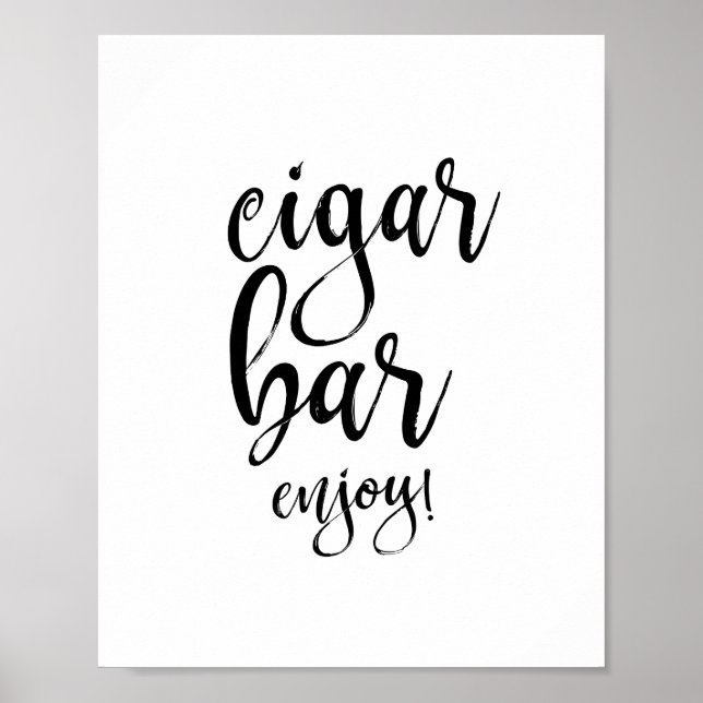 Cigar Bar Svart och Vitt 8x10 Bröllopsskylt Poster (Framsidan)