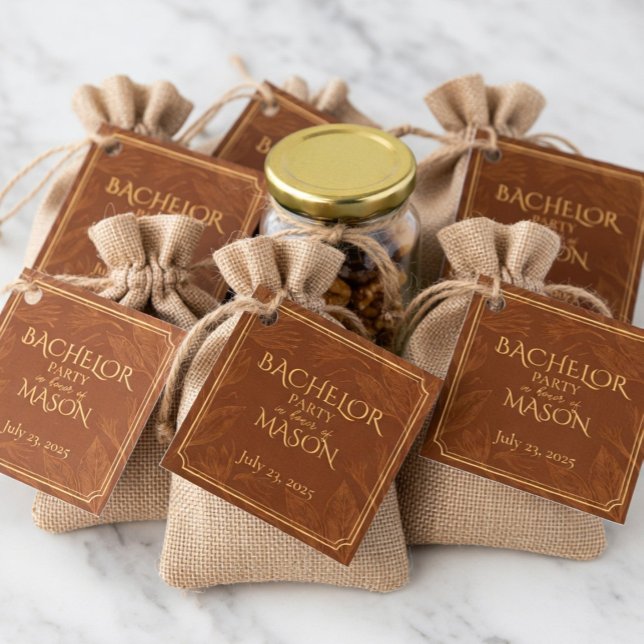 Cigar Bar Tema Sällskapsfest för Ogifta Män Gåvor Etiketter (Skapare uppladdad)