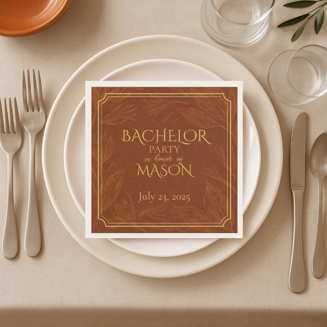 Cigar Bar Tema Svärmannafest Pappersservett (Skapare uppladdad)