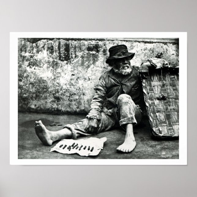 Cigar-end-säljare, c,1865 (b/w bild) poster (Framsidan)