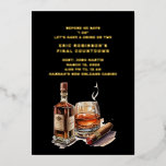 Cigar Groom Bachelor Party<br><div class="desc">Cigar och Congnac födelsedagsfest inbjudan med svart bakgrund. Perfekt för bachelor-fest,  ut nattetid,  ut på 40-årsdagen,  50-årsdagen eller en milstolpe-födelsedagsfest. Anpassa mallen för alla tillfälle genom att helt enkelt ändra ordalydelsen.</div>