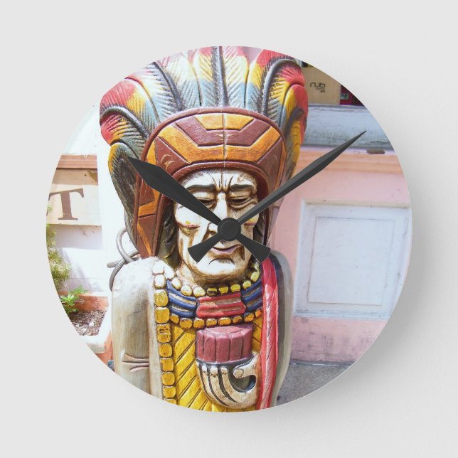 CIGAR INDIAN AV ALEXANDRIA WALL CLOCK RUND KLOCKA (Framsida)