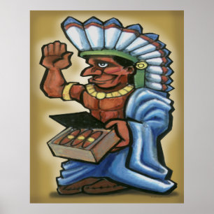 Cigar Indian Poster