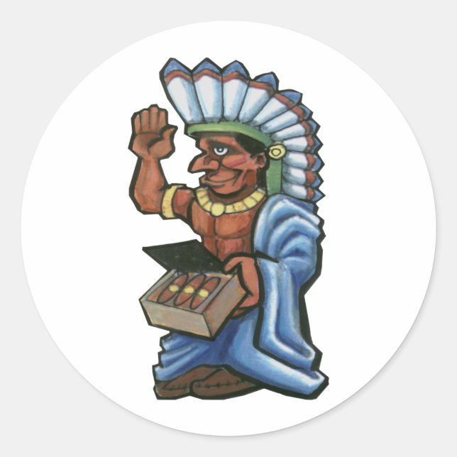 Cigar Indian Runt Klistermärke (Framsida)