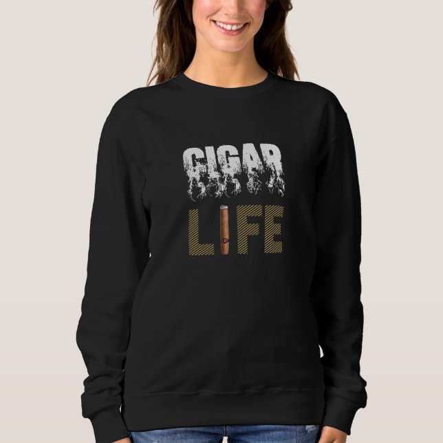 Cigar Life Falling Smoke T Shirt (Framsida)