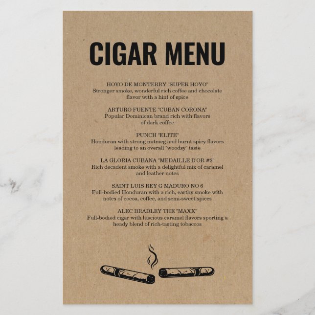 Cigar Menu (Framsida)