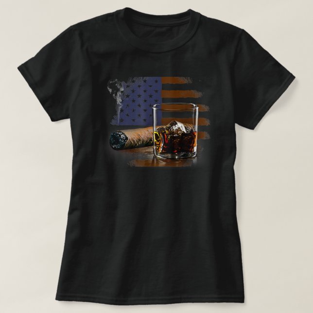 Cigar och Bourbon Underbar Gift för Cigar Lounge K T Shirt (Design framsida)