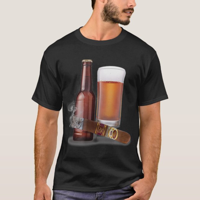Cigar och öl t shirt (Framsida)