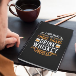 Cigar- och Whiskey-citattecken för bärbara datorer Anteckningsbok