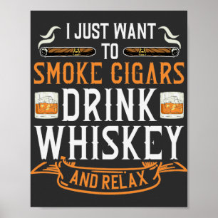 Cigar och Whiskey Poster
