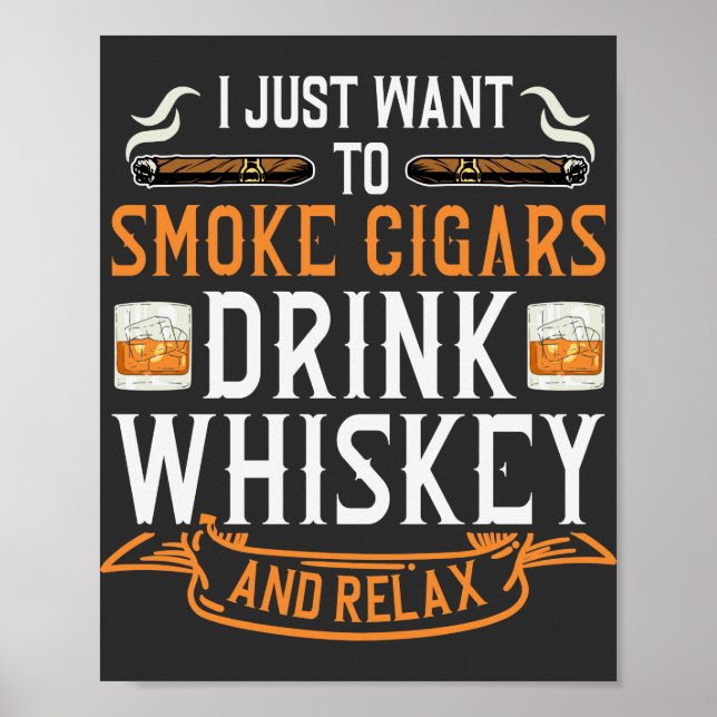 Cigar och Whiskey Poster (Framsidan)
