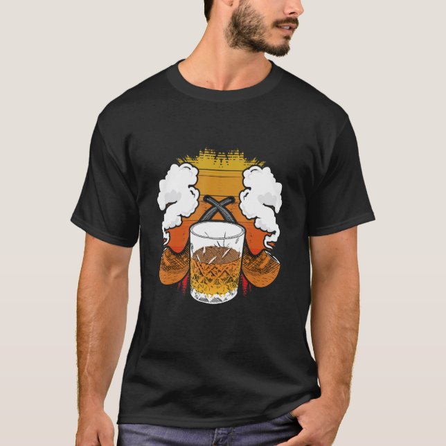 Cigar och Whiskey T Shirt (Framsida)