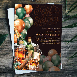 Cigar och Whisky Manar Födelsedag Inbjudningar