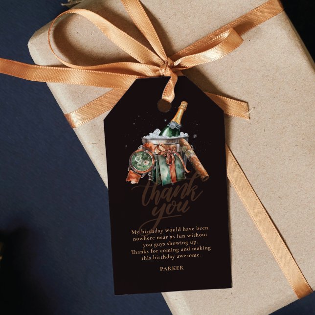 Cigar och Whisky Manar födelsedagsdagen Personlig Presentetikett (Skapare uppladdad)