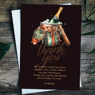 Cigar och Whisky Manar födelsedagsdagen Personlig Tack Kort