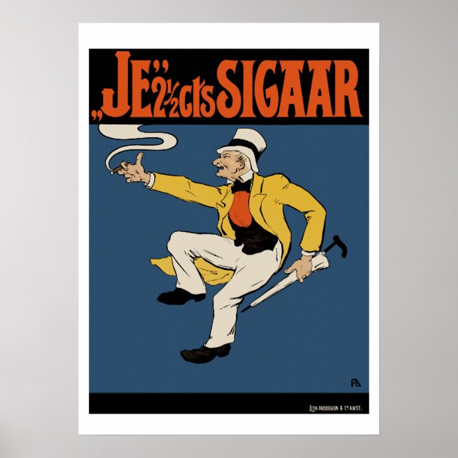 Cigar Poster/Print: The 2 1/2 cents Cigar Poster (Framsidan)