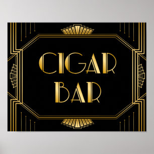 Cigar Pub Bröllop-tecken   Gatsby Art Deco Poster