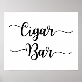 Cigar Pub Bröllop-tecken | Modern kalligrafi Poster