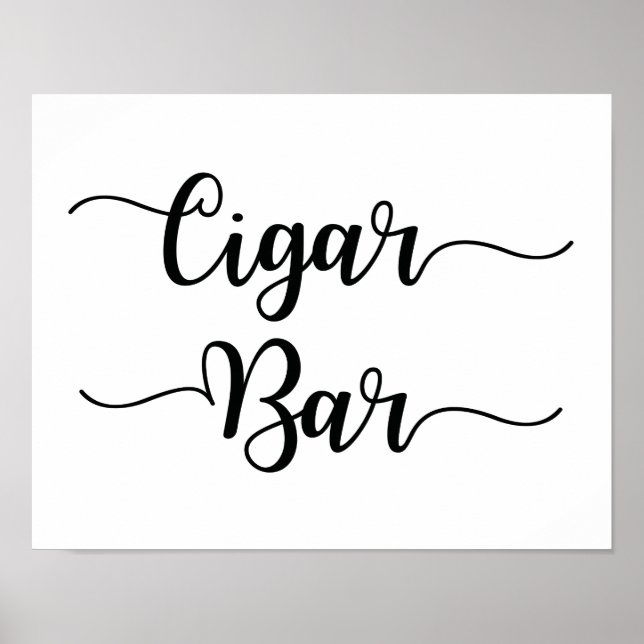 Cigar Pub Bröllop-tecken | Modern kalligrafi Poster (Framsidan)