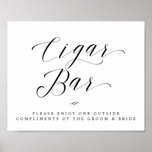 Cigar Pub Calligraphy Script Simple Bröllop Sign Poster
