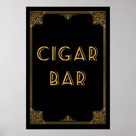 CIGAR pub Gatsby inspirerade bröllop-tecknet Poster